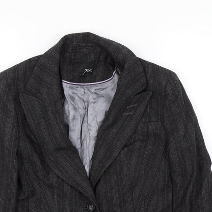 NEXT Womens Grey Striped  Jacket Suit Jacket Size 10