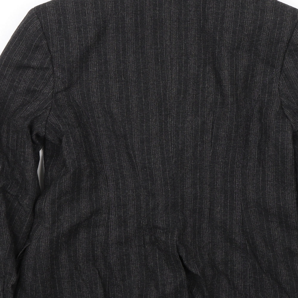 NEXT Womens Grey Striped  Jacket Suit Jacket Size 10