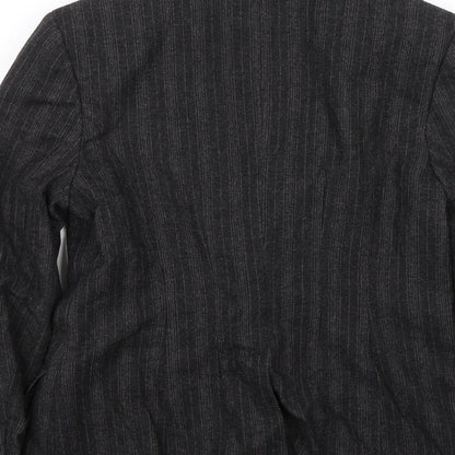 NEXT Womens Grey Striped  Jacket Suit Jacket Size 10