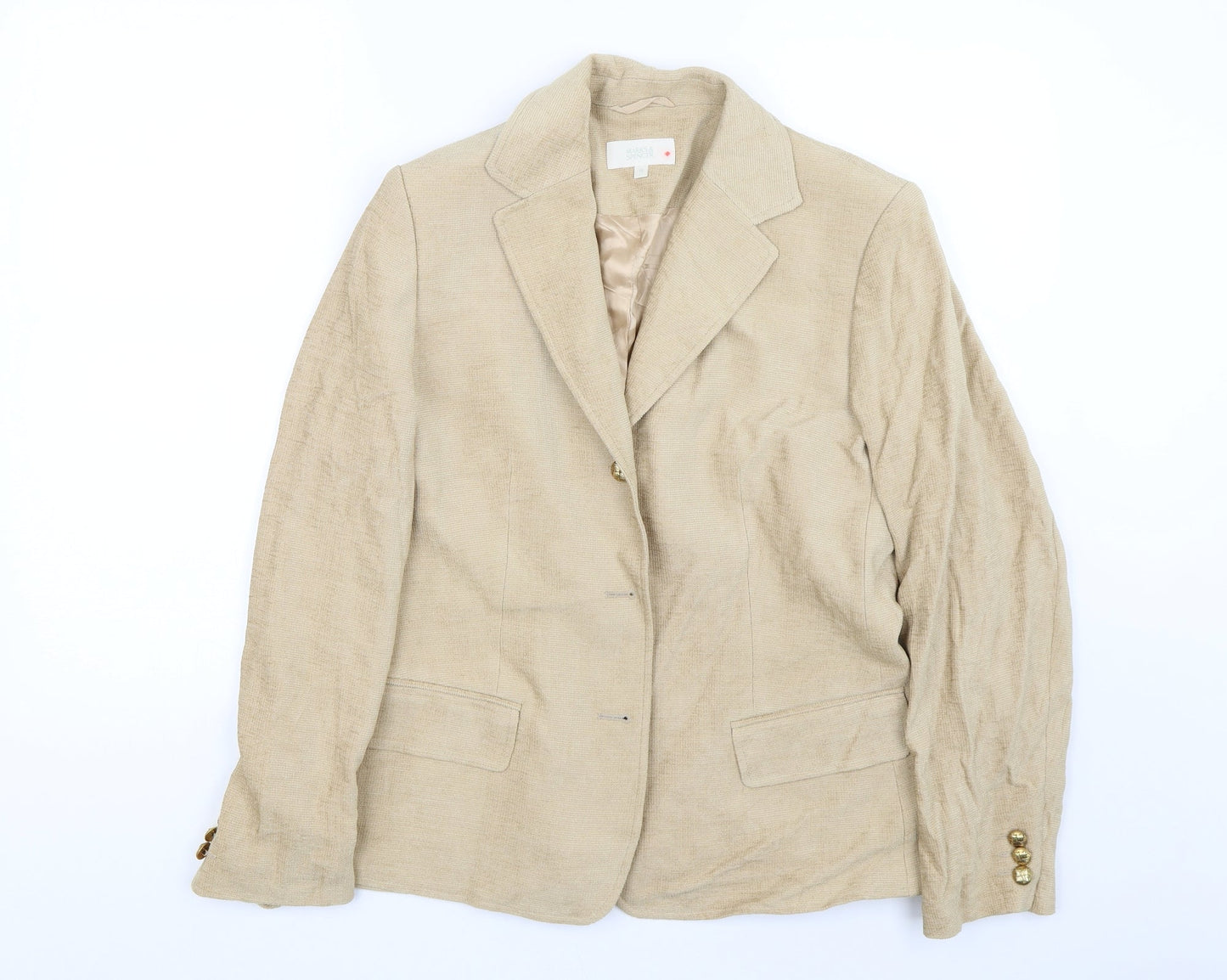 M&S Womens Beige   Jacket Suit Jacket Size 14