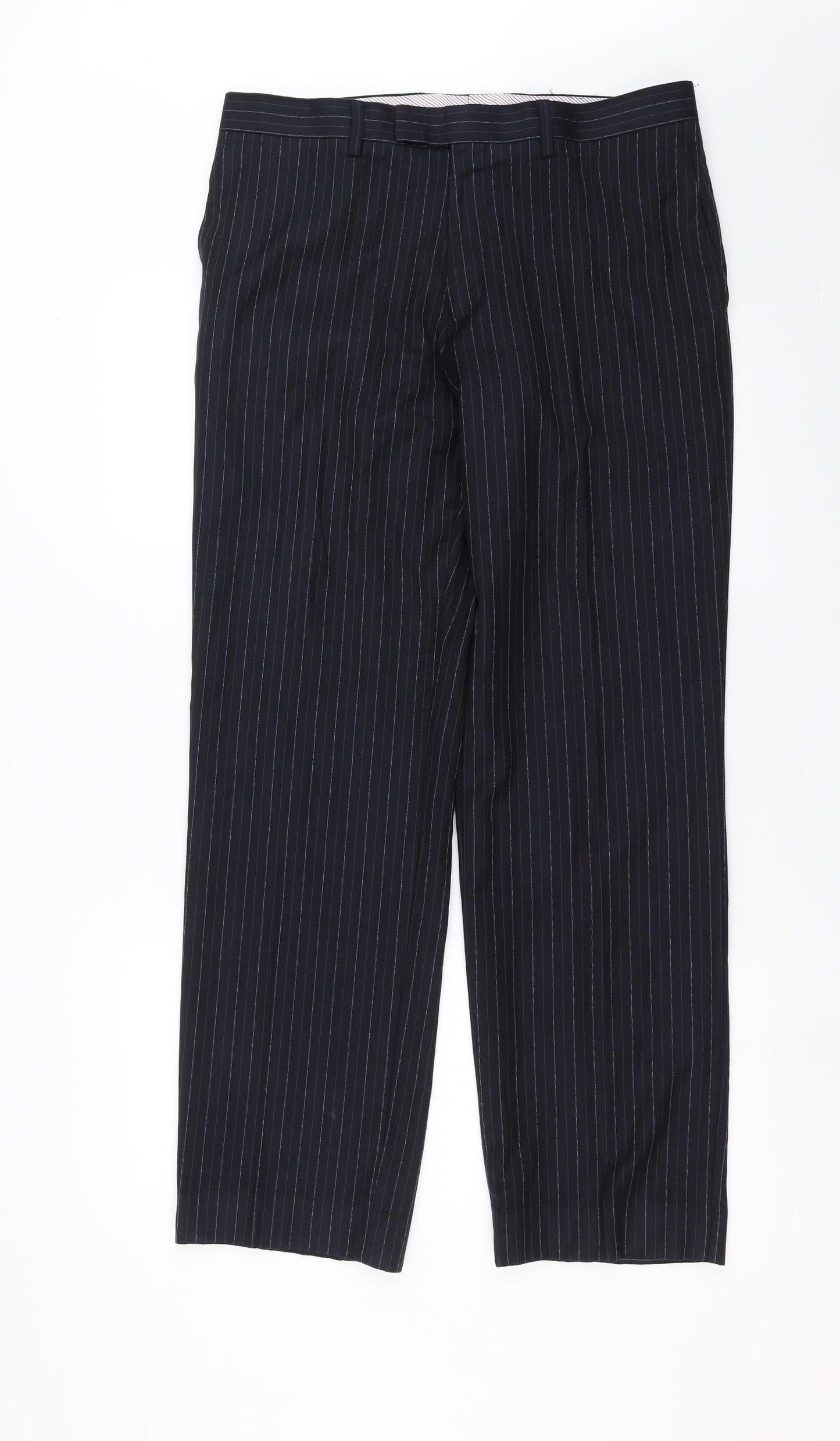 NEXT Mens Blue Striped  Trousers  Size 34 in L31 in