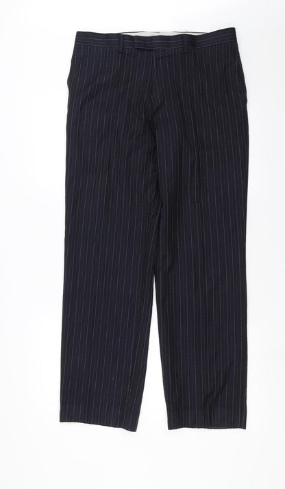 NEXT Mens Blue Striped  Trousers  Size 34 in L31 in