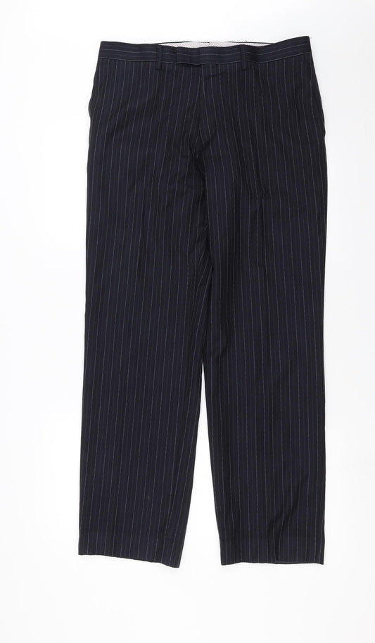 NEXT Mens Blue Striped  Trousers  Size 34 in L31 in