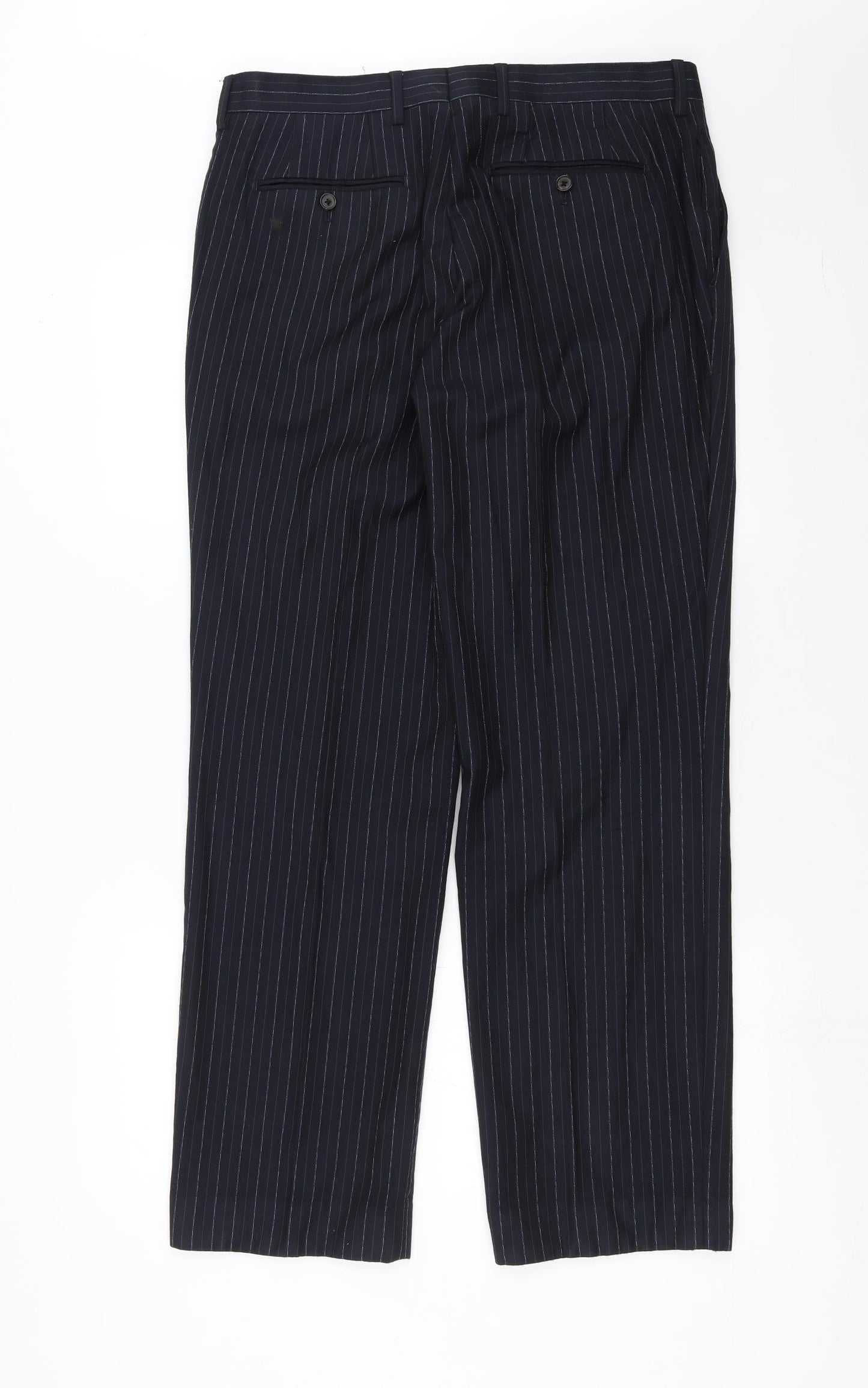 NEXT Mens Blue Striped  Trousers  Size 34 in L31 in