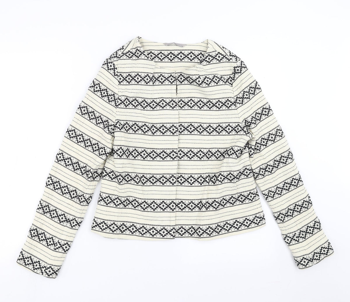 Additional front view of TU women’s ivory geometric jacket, size UK 14