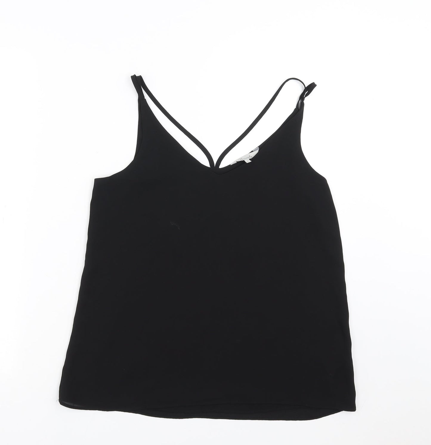 Womens UK Size 10 Peacocks Black Camisole T-Shirt