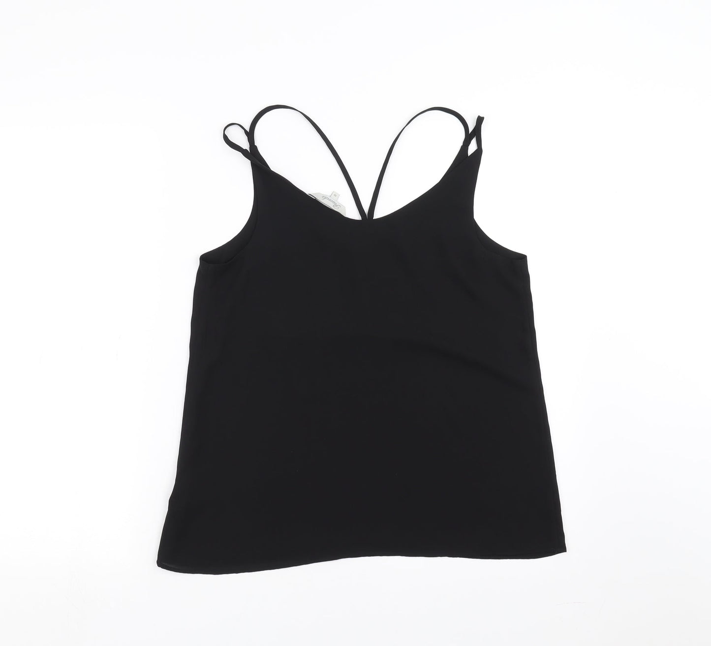 Womens UK Size 10 Peacocks Black Camisole T-Shirt