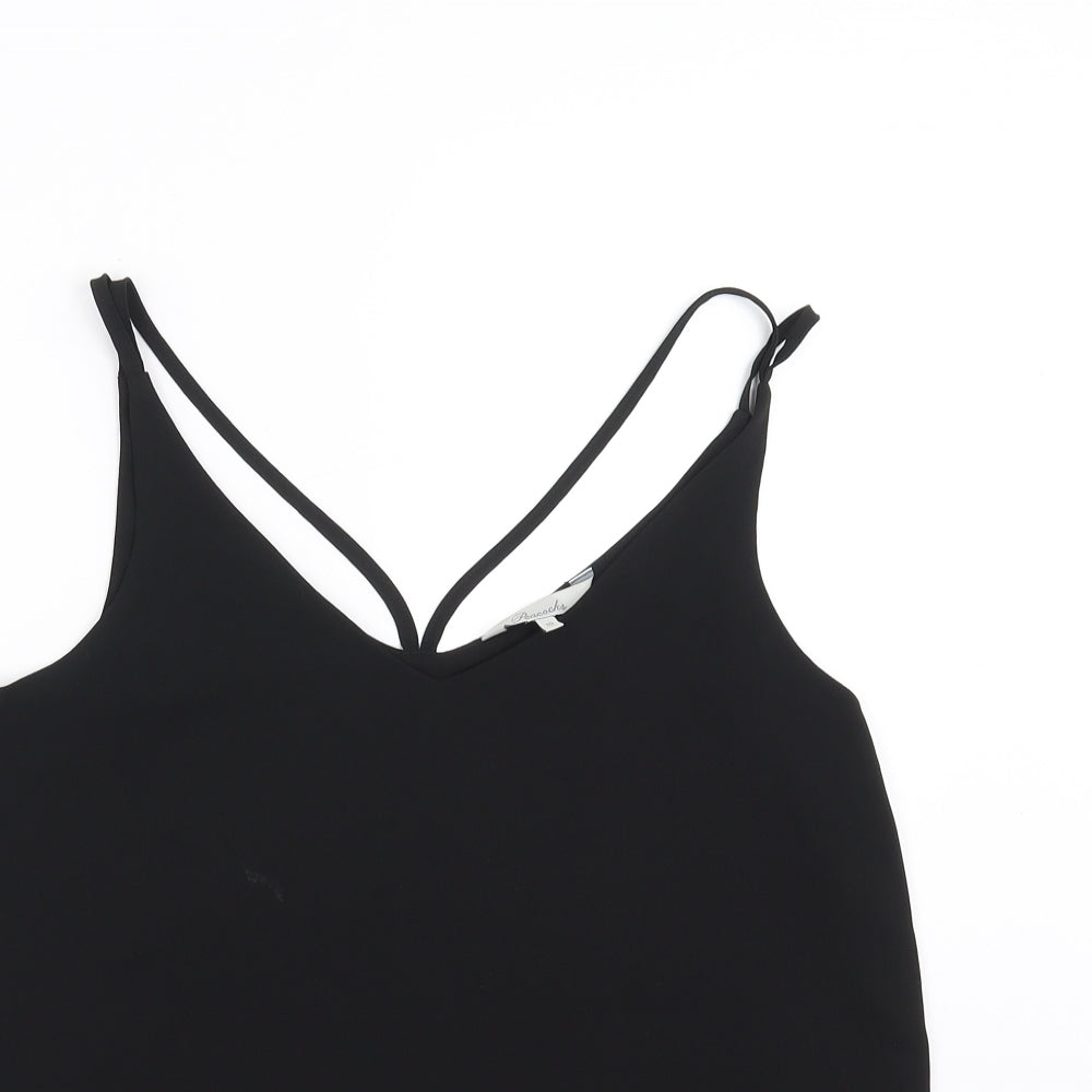 Womens UK Size 10 Peacocks Black Camisole T-Shirt