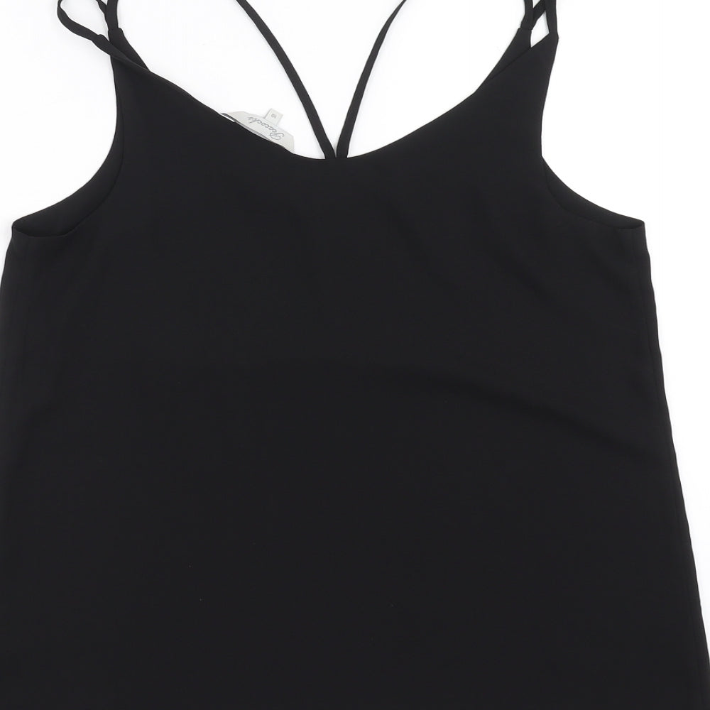 Womens UK Size 10 Peacocks Black Camisole T-Shirt