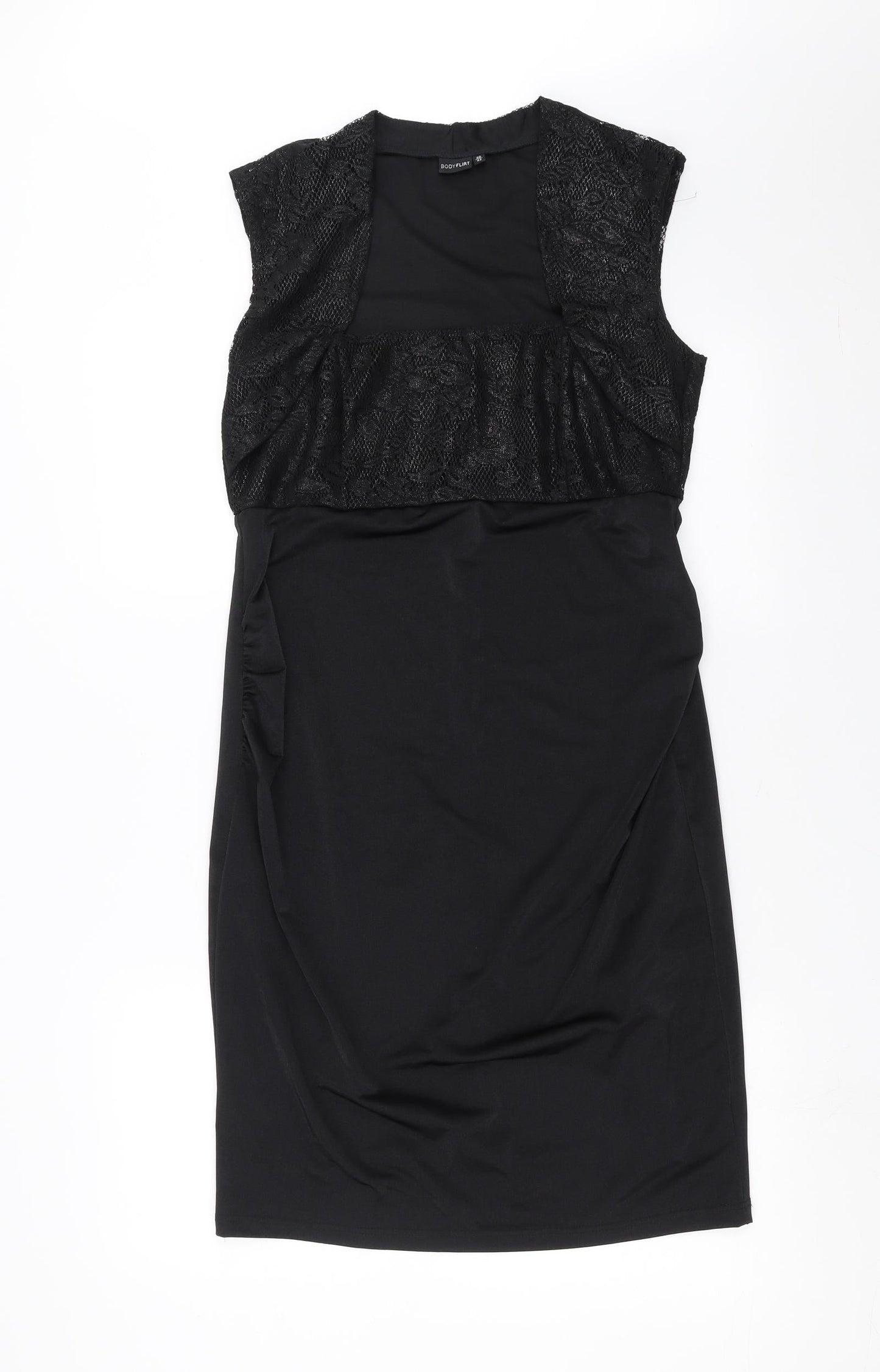 Body Flirt Womens Black Floral  Pencil Dress  Size 12  - Lace Detail