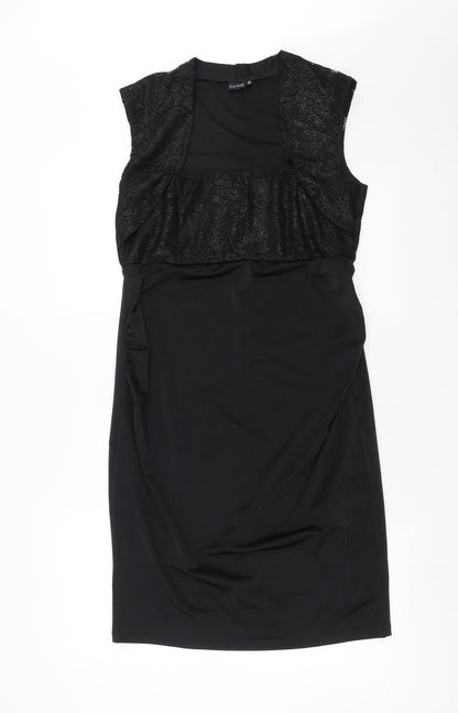 Body Flirt Womens Black Floral  Pencil Dress  Size 12  - Lace Detail