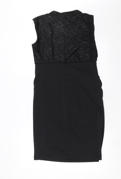 Body Flirt Womens Black Floral  Pencil Dress  Size 12  - Lace Detail