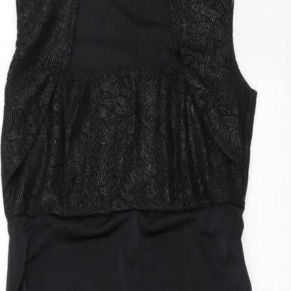 Body Flirt Womens Black Floral  Pencil Dress  Size 12  - Lace Detail