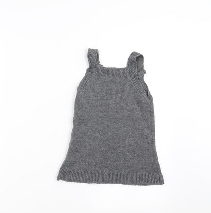 Nutmeg Girls Grey  Knit A-Line  Size 9-12 Months  - animal face