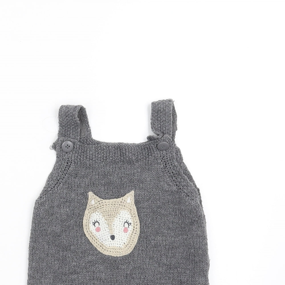 Nutmeg Girls Grey  Knit A-Line  Size 9-12 Months  - animal face