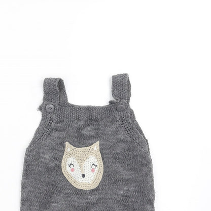 Nutmeg Girls Grey  Knit A-Line  Size 9-12 Months  - animal face