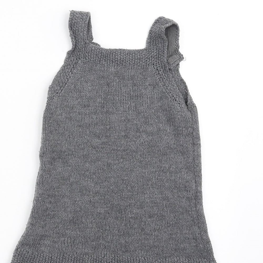 Nutmeg Girls Grey  Knit A-Line  Size 9-12 Months  - animal face