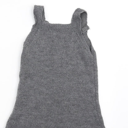 Nutmeg Girls Grey  Knit A-Line  Size 9-12 Months  - animal face