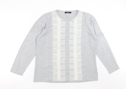 BM collection Womens Gold Geometric Knit Pullover Jumper Size M