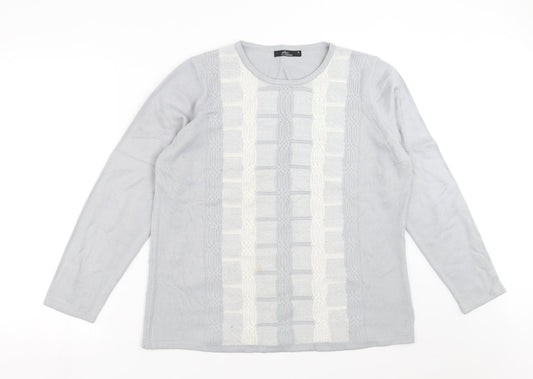 BM collection Womens Gold Geometric Knit Pullover Jumper Size M