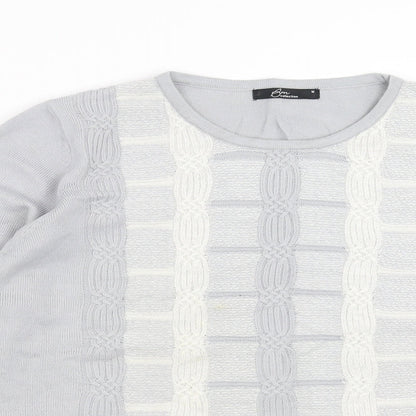 BM collection Womens Gold Geometric Knit Pullover Jumper Size M