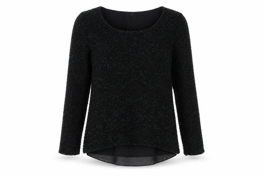 Womens UK Size 10 Apricot Black Pullover Jumper