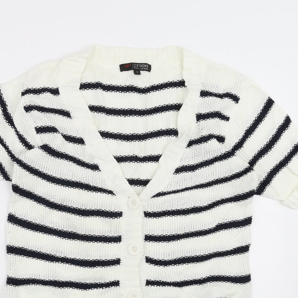 Womens UK Size S Sky Designs Ivory Cardigan Jumper