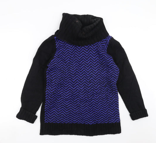 BHS Womens Black Geometric Knit Pullover Jumper Size 14