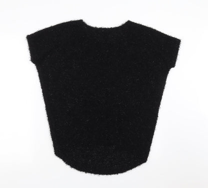 Back view of MODO women’s black jumper, size UK 10, - bow detail