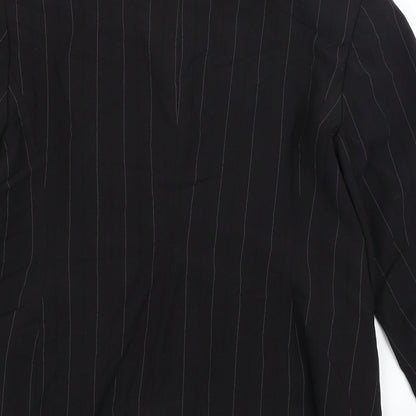 Collection Womens Black Striped  Jacket Blazer Size 14