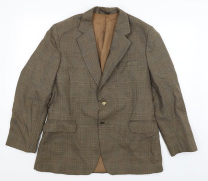 Talisman Mens Green Plaid  Jacket Blazer Size L