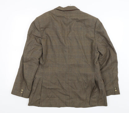 Talisman Mens Green Plaid  Jacket Blazer Size L