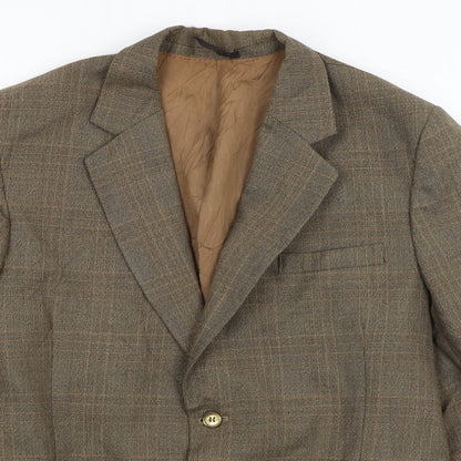 Talisman Mens Green Plaid  Jacket Blazer Size L