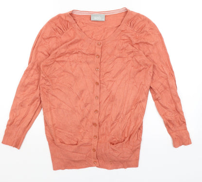 Womens UK Size 10 Wallis Orange Cardigan Jumper