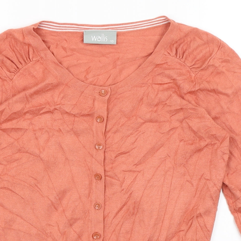 Womens UK Size 10 Wallis Orange Cardigan Jumper