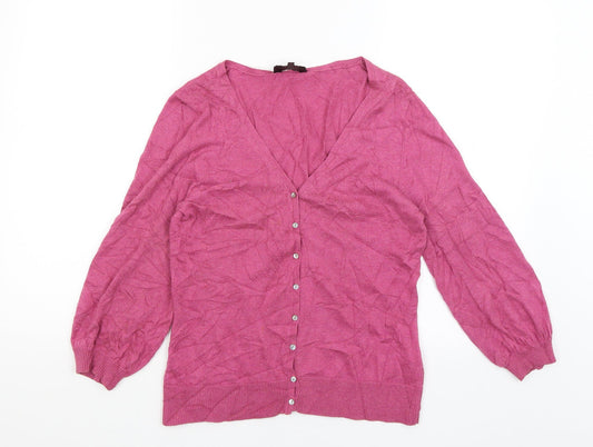 Womens UK Size S Great Plains Pink Cardigan Jumper