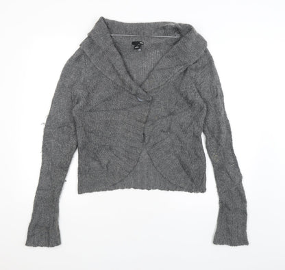 Womens UK Size M H&M Grey Cardigan Jumper