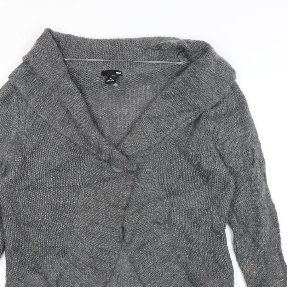 Womens UK Size M H&M Grey Cardigan Jumper