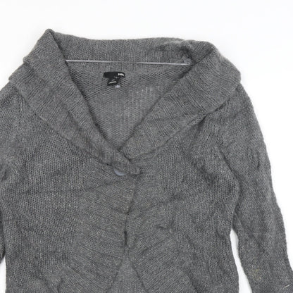 Womens UK Size M H&M Grey Cardigan Jumper