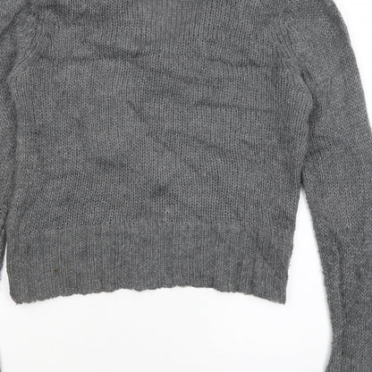 Womens UK Size M H&M Grey Cardigan Jumper