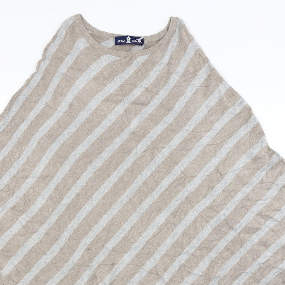 Eredi Pisano Womens Brown Striped  Shrug Jumper Size L