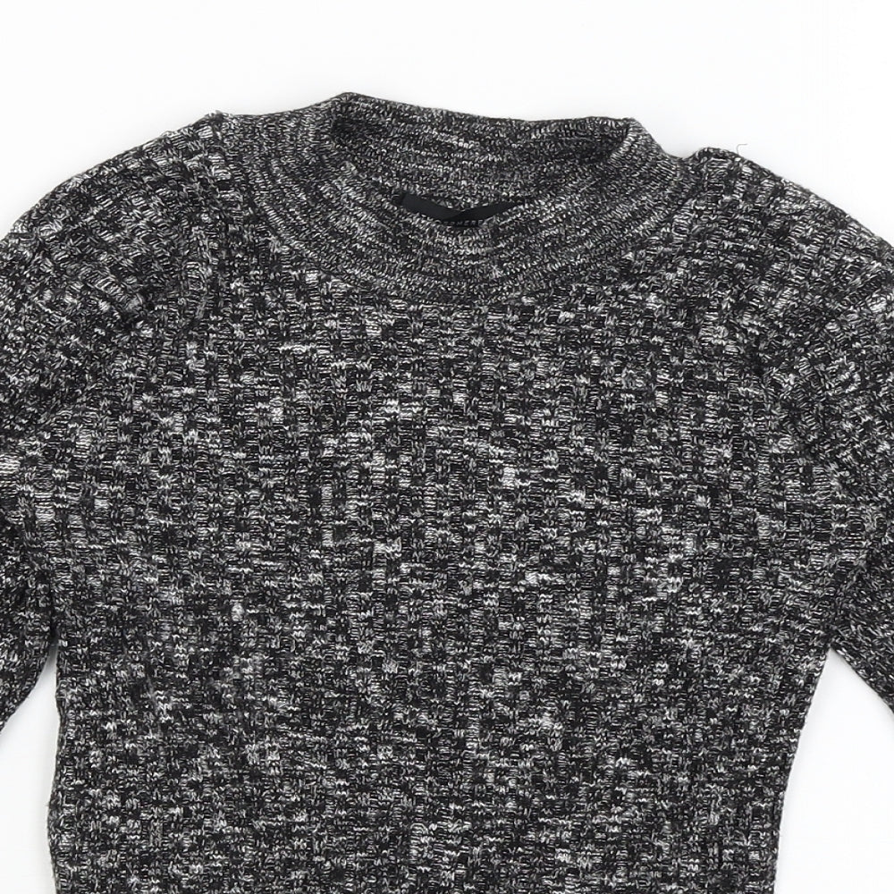 Womens UK Size 8 Atmosphere Black Basic T-Shirt