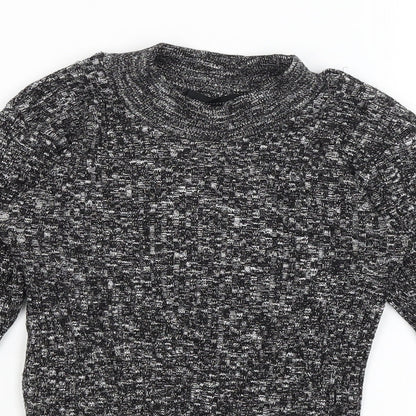 Womens UK Size 8 Atmosphere Black Basic T-Shirt