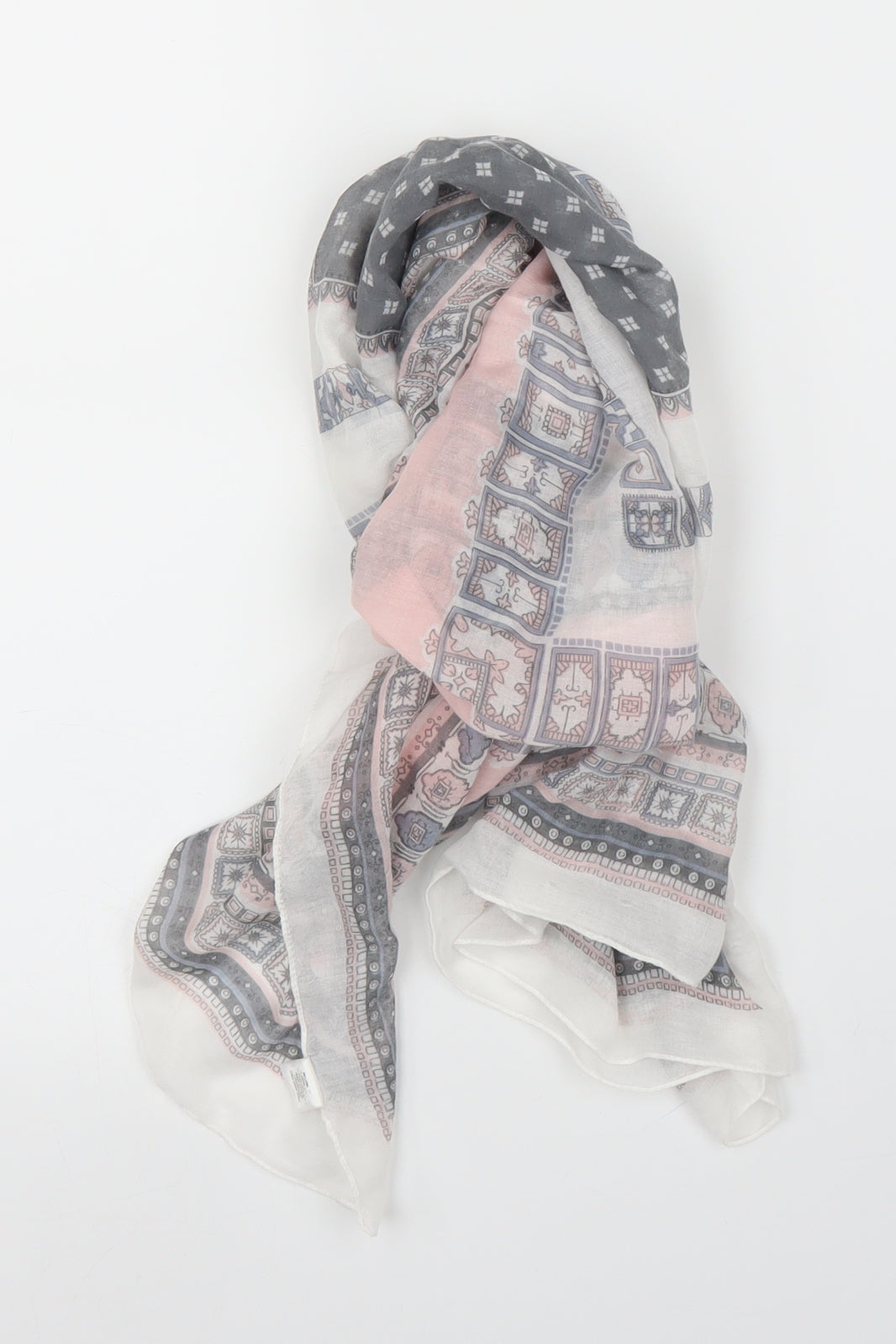 Preworn Unisex Pink Geometric   Scarf