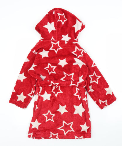 John Lewis Girls Red Solid  Capri Robe Size 6 Years  - Stars