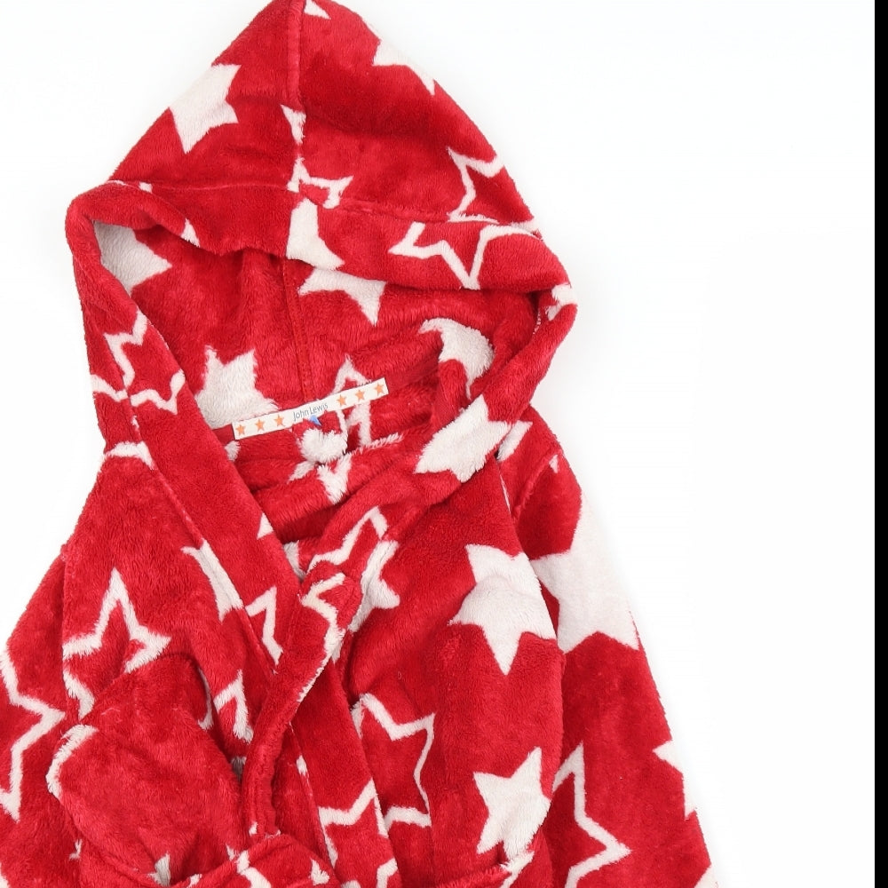 John Lewis Girls Red Solid  Capri Robe Size 6 Years  - Stars