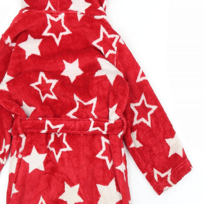 John Lewis Girls Red Solid  Capri Robe Size 6 Years  - Stars