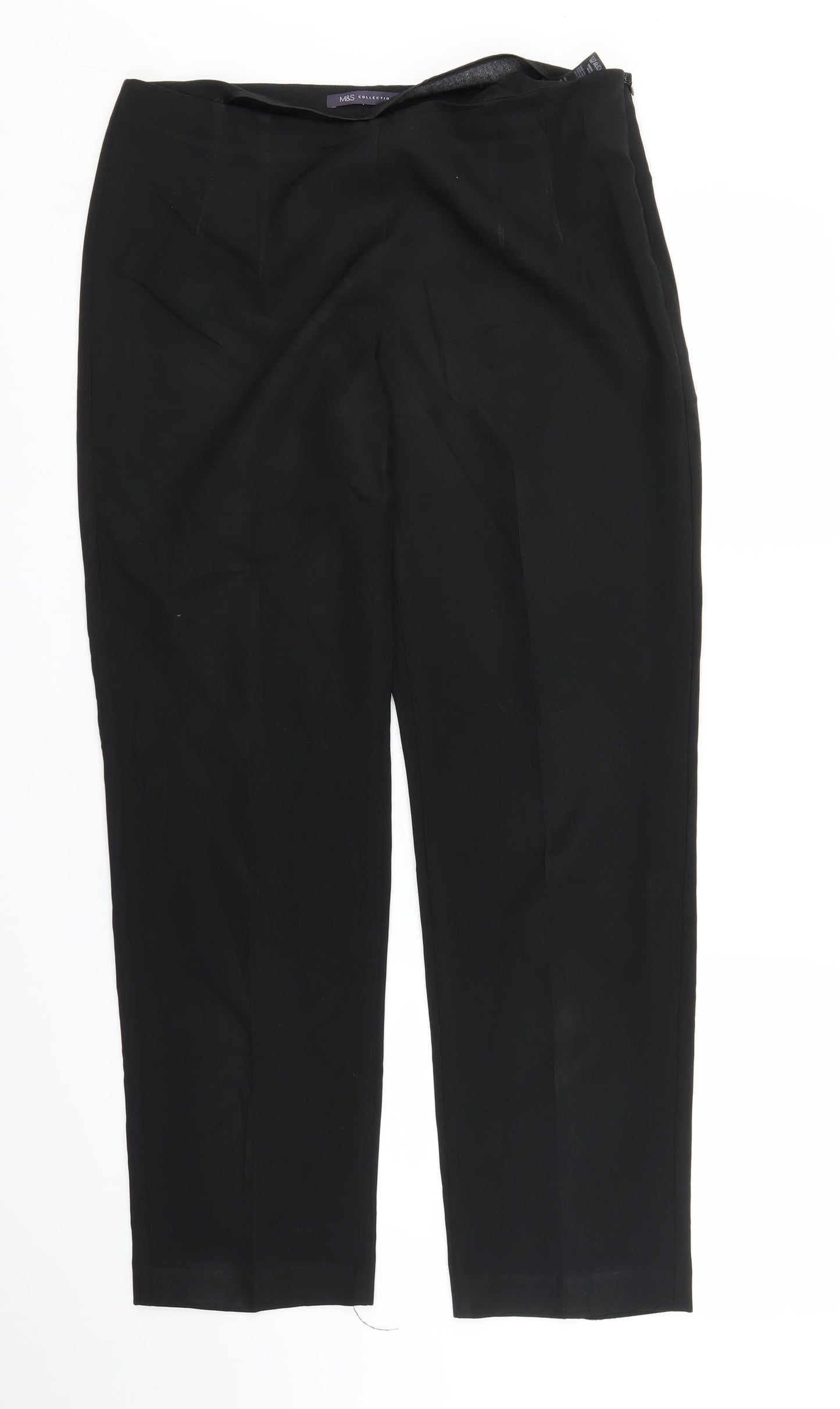 Womens UK Size 12 m&s Regular Fit  Black Trousers