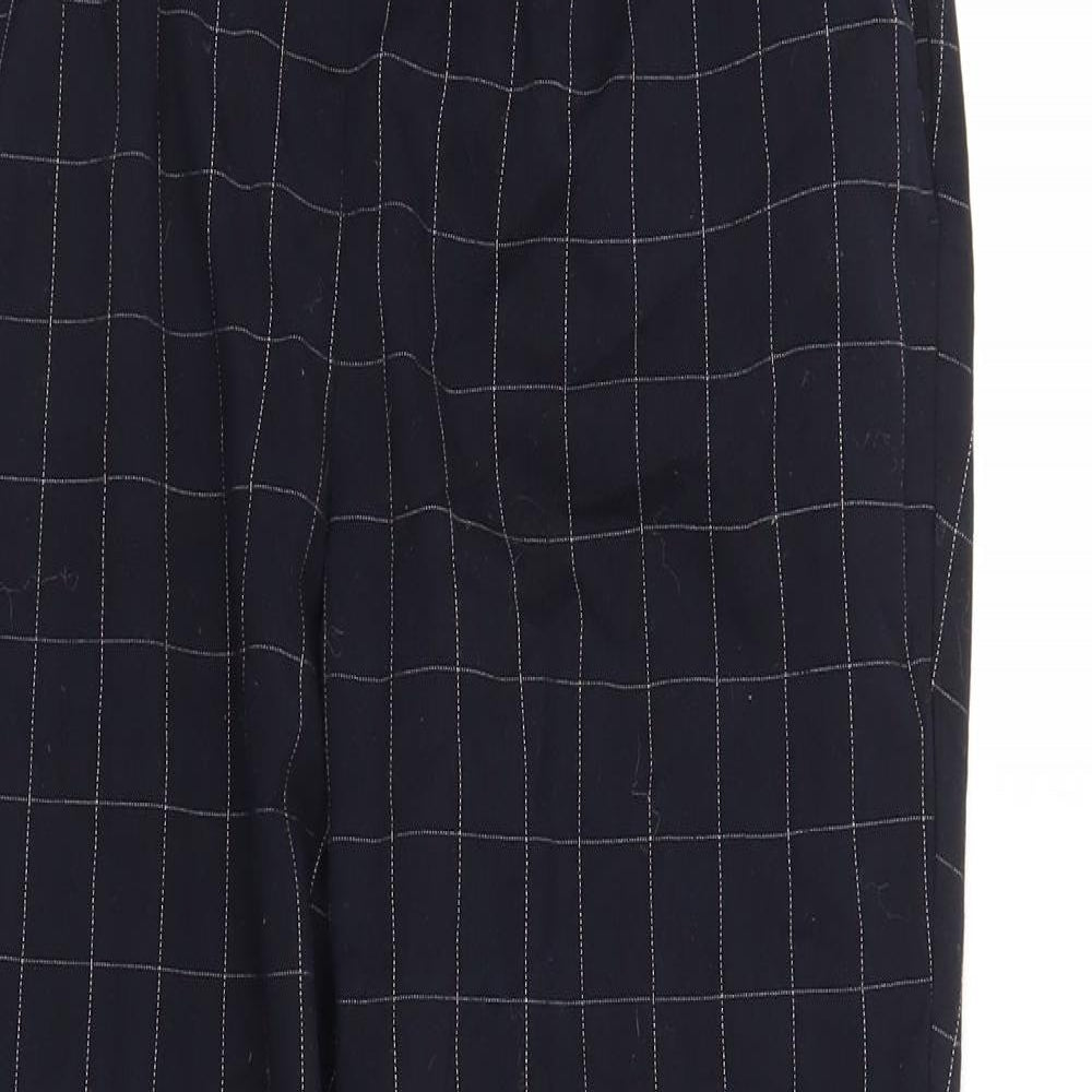 F&F Womens Blue Check  Carrot Trousers Size 10 L25 in