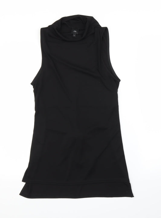 Womens UK Size 8 River Island Black Tunic Blouse